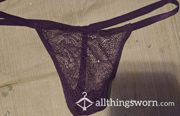 Tiny Black Lace T-string Warn Very Well