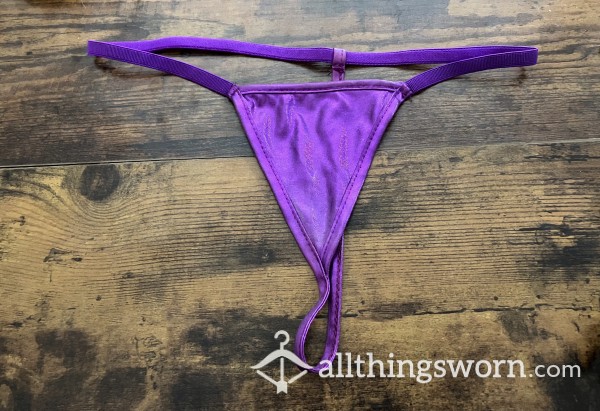 Tiny Purple Metallic Colored G-String - Worn - US. Shipping And 24 Hr Wear Included - Owned 16 + Years - Customizable