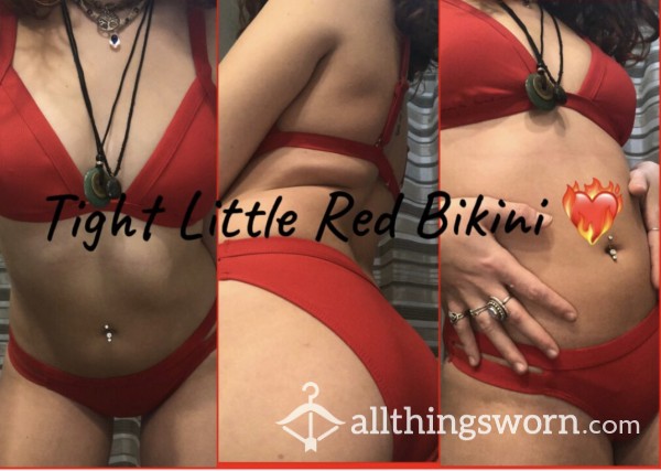 Tiny Tight Red Bikini