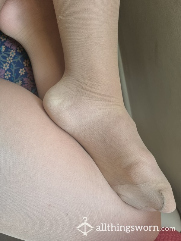 Today's Nude Sweaty Tights Worn To Work