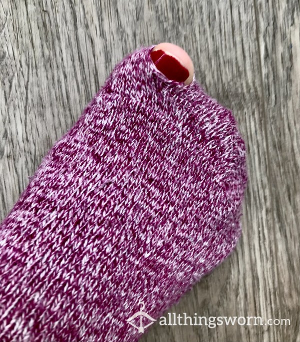 Toe Hole! Purple, Thick Socks