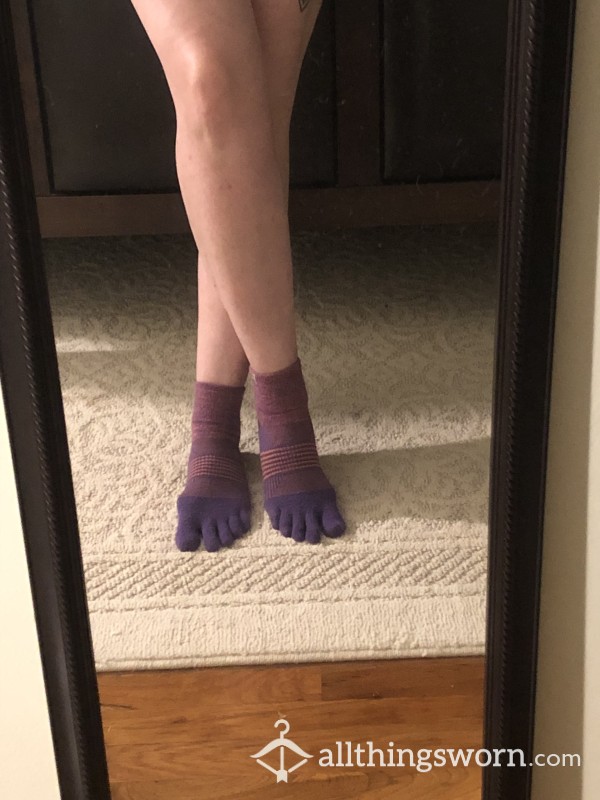 Toe Socks - Purple And Orange