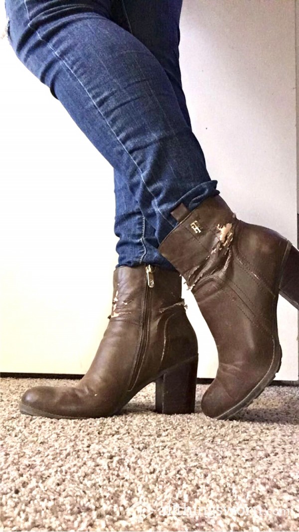 Tommy Hilfiger Heeled Boots ~  Well Worn