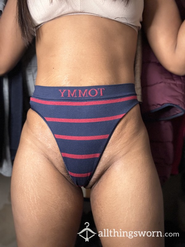 Tommy Nylon Striped Red And Navy Thong