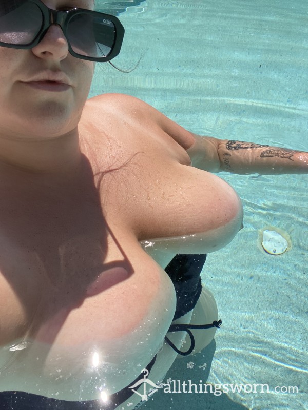 Topless Poolside Pic Set +VIDEO
