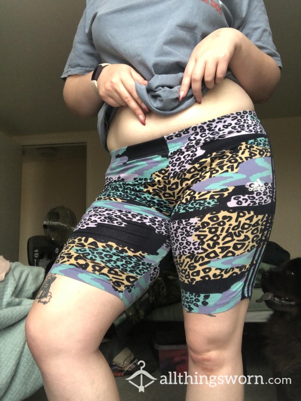 Torn Adidas Bike Shorts Worn During Workout And Ovulation