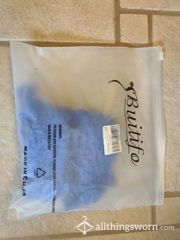 Torn Body  Suit  Put Back In The Bag To Keep The Smell Of Sex And Cum.   Has Been Sealed Up For Almost A Month Waiting For The Right Person To Come Along And Buy It Is Blue