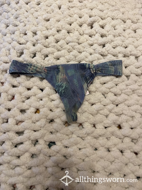 Tropical Blue PINK Thong (stains)