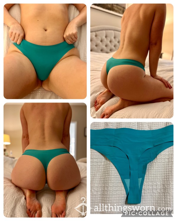 Turquoise Silky No Show Seamless Thong