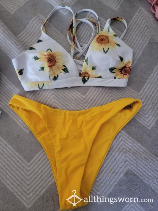 Two Piece, Cheekini Style Sunflower Bikini