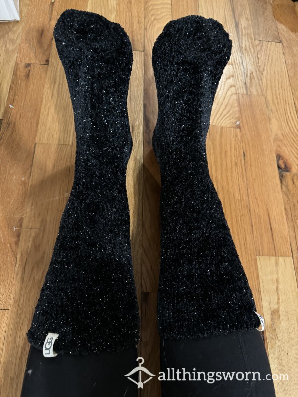 Ugg Black Sparkle ✨ Chenille Fuzzy Socks