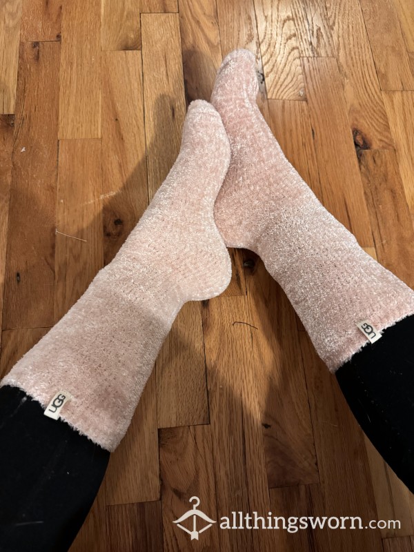 UGG Light Pink Sparkly ✨ Chenille Fuzzy Socks