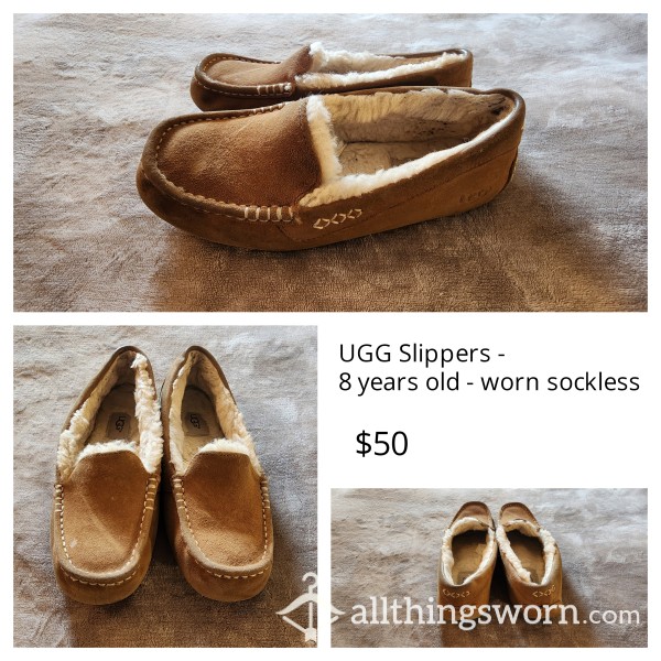UGG Slippers: Worn Sockless