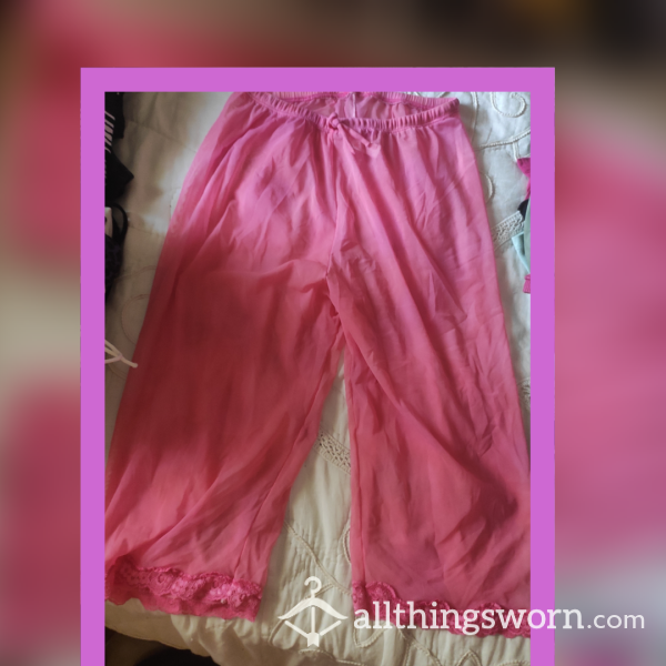 Unique See Trough Pink 3 Quarters Lingerie Trousers