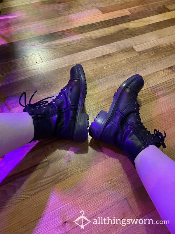Used Black Combat Boots