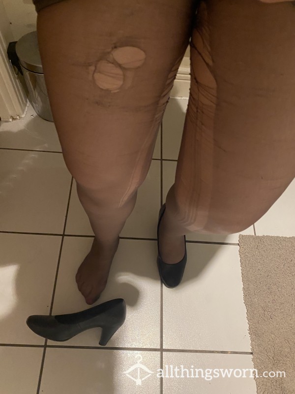 Used  Cabin Crew Tights With A Lot Holes 🙄