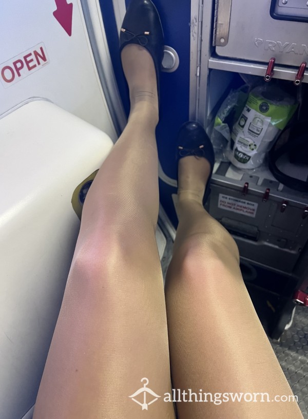 Used Cabin Crew Tights With Holes In Toe Area