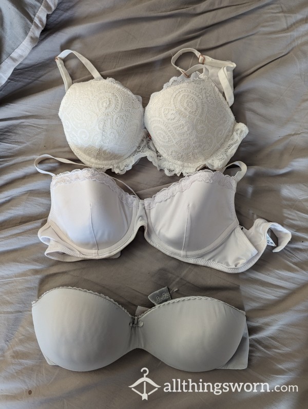 Used, Dirty White Bras