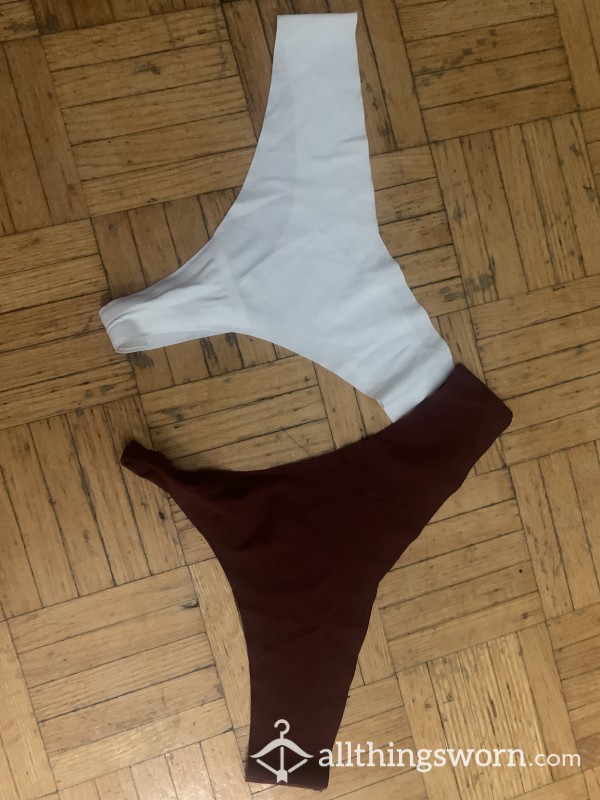 Used For The Past Few Days White And Burgundy Underwear
