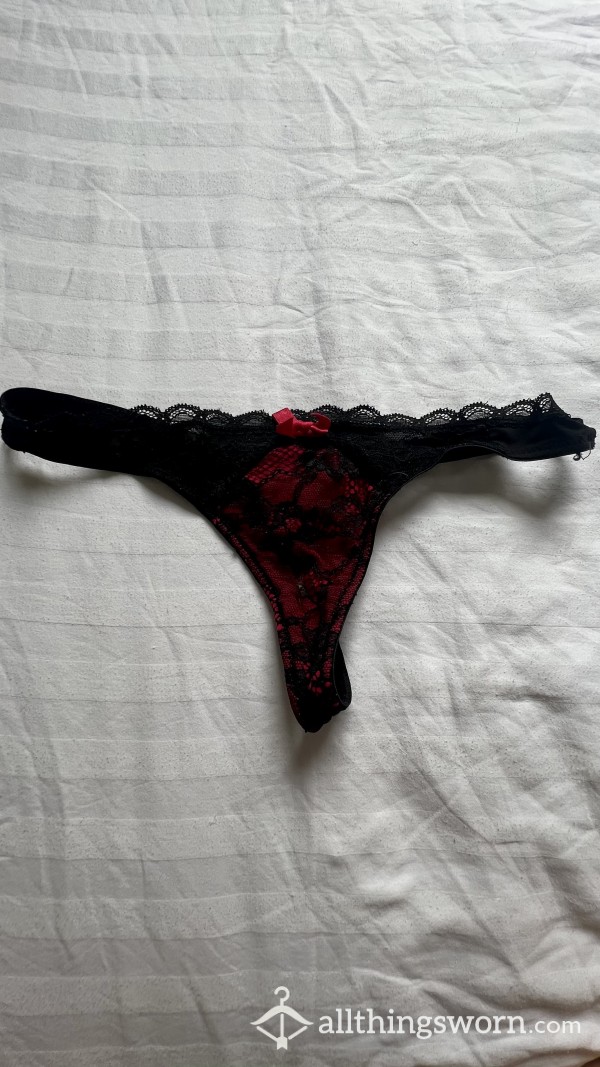 VERY OLD BLACK AND RED THONG