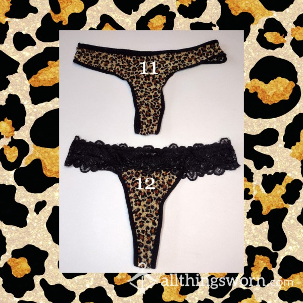 Used Leopard Print Thongs