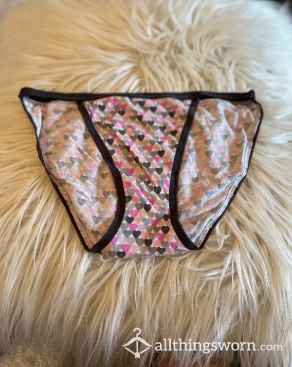 Just In Time For Valentine’s Day. Worn Heart Panties.