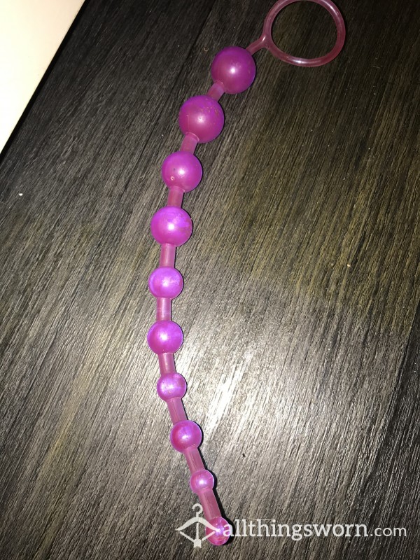 Used Purple Anal Beads