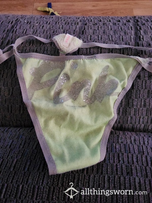 Used Purple And Green, Pink Brand Brand  Thong