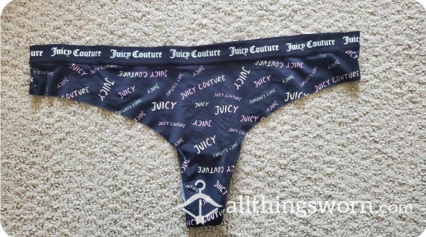Used Seamless Soft Black Juicy Couture Thong