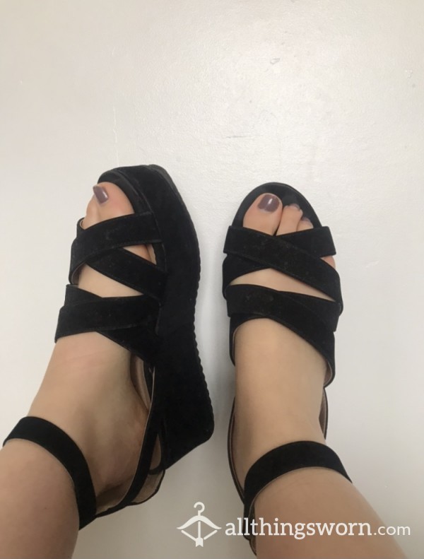 Used Sexy Black Platform Sandals