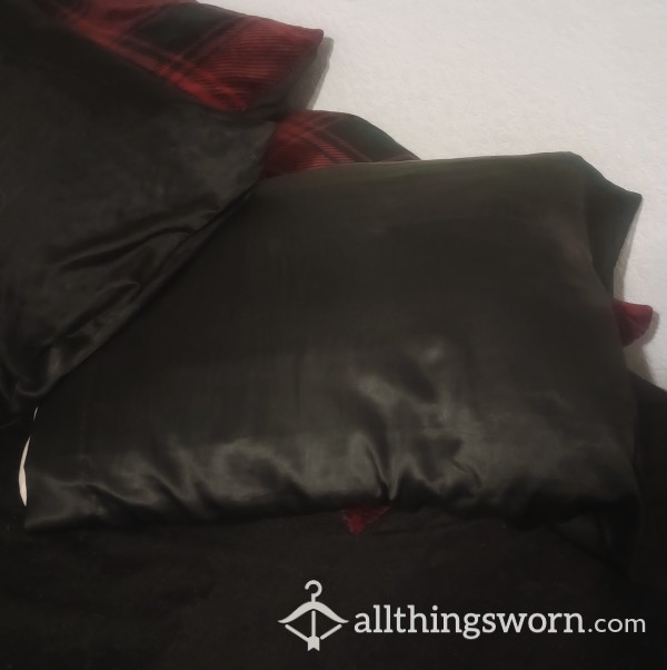 Used Silky Black Pillow Case