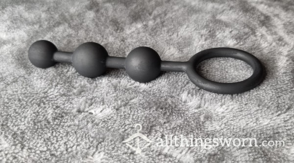 Used Small Black Silicone Anal Beads (8cm) - From £12.00