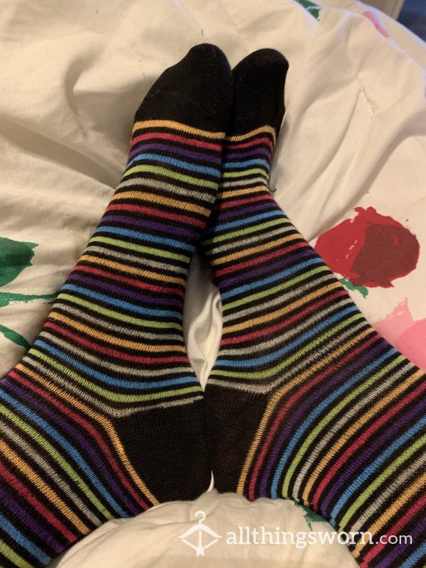 Used Black Rainbow Long Socks