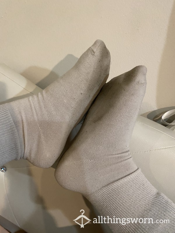 Used Sweaty White Socks