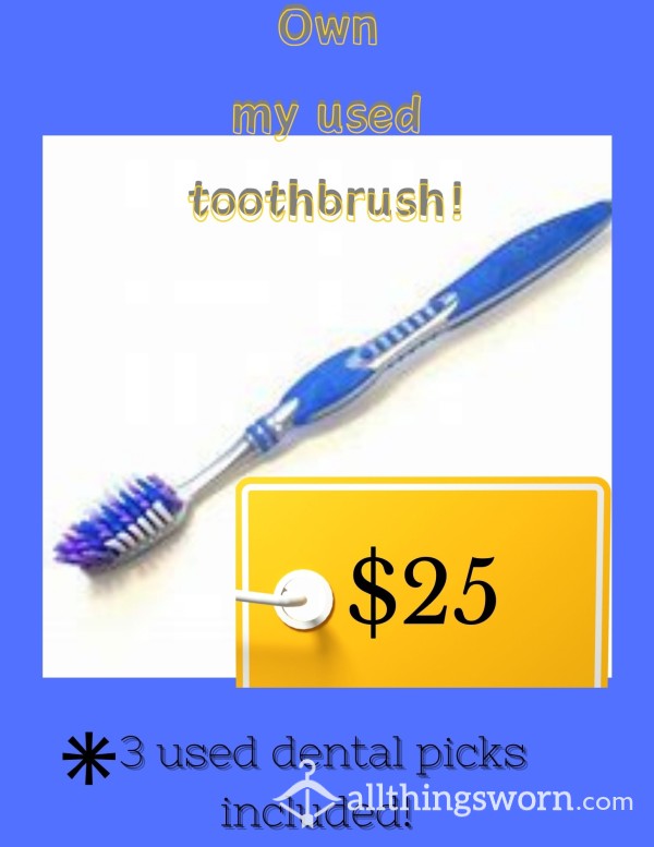 Used Toothbrush & 3 Dirty Dental Picks