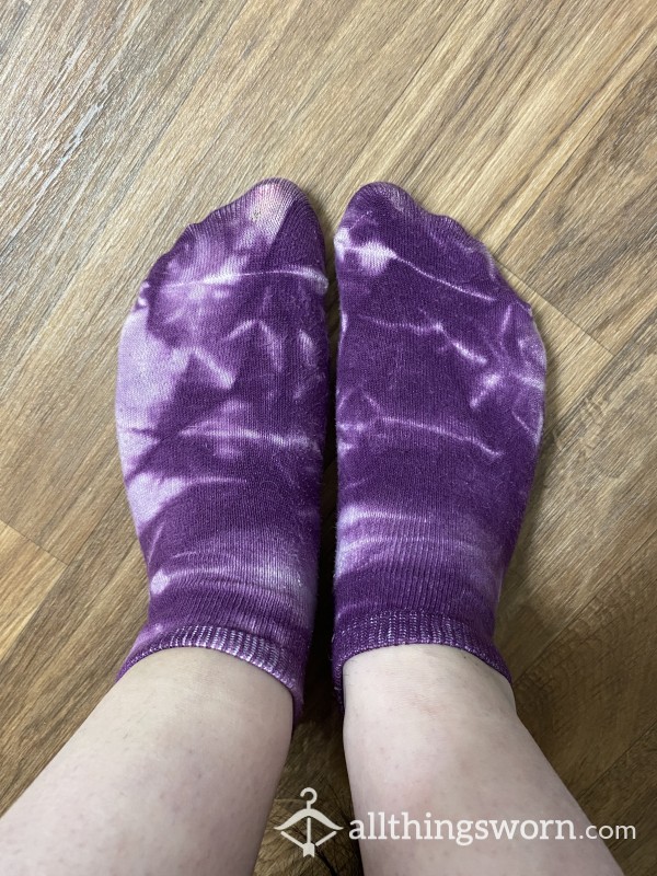 Unwashed Sweaty, Purple Ankle Socks Worn While Moving For Two Days!