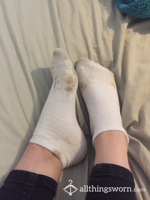 Used White Ankle Socks