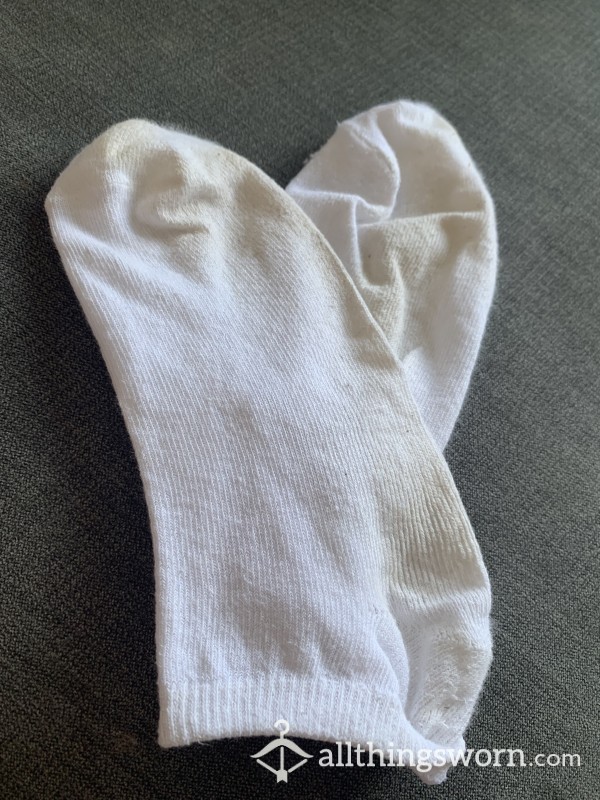 Used White Ankle Socks - 2 Days