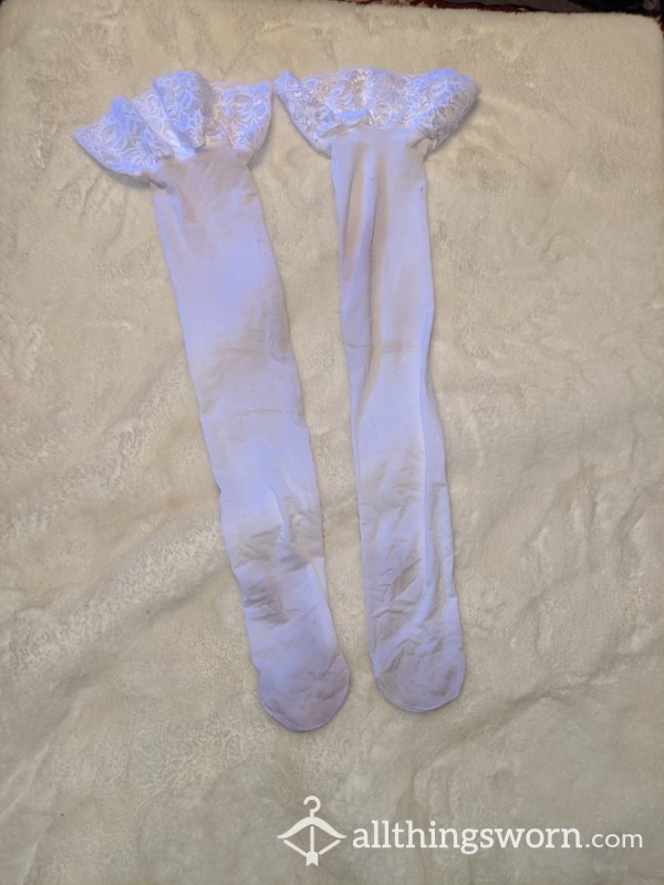 Used White Pantyhose Stockings