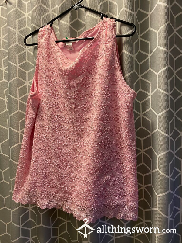 Used Women’s 2XL Pink Lace Tank