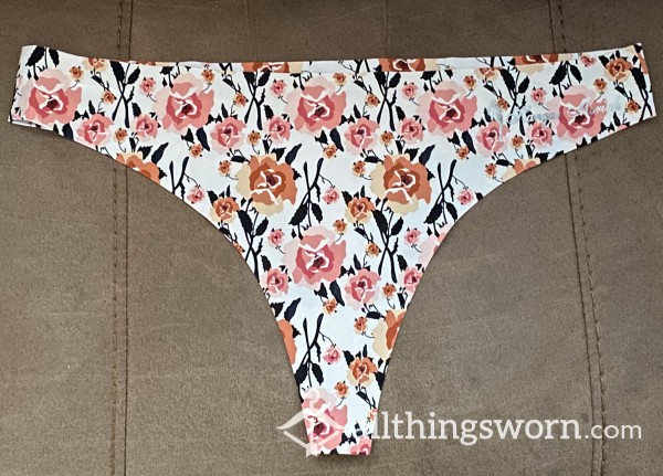 Used Women’s Peach Floral Thong