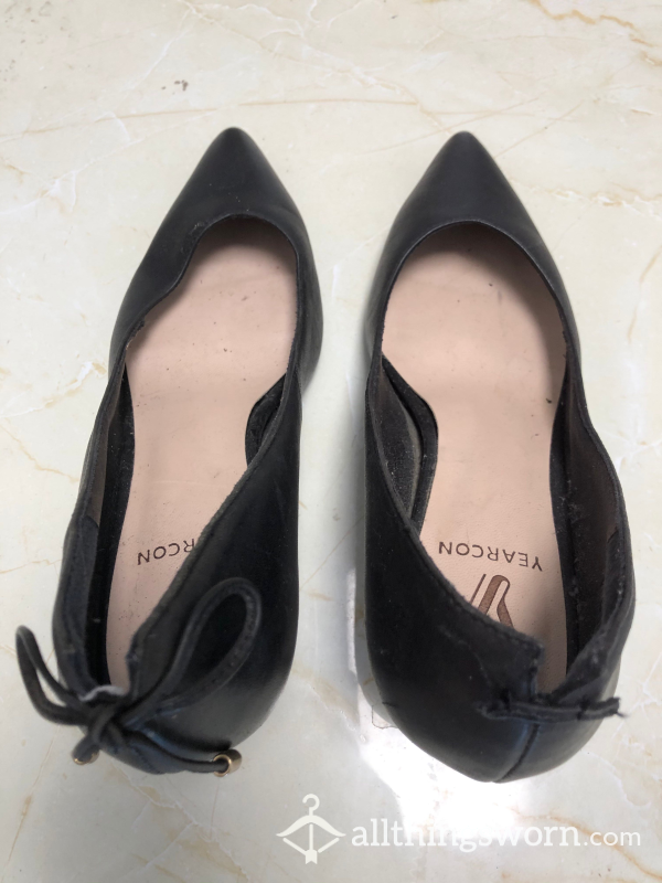 Used Worn Black Pointed-toe Stiletto High Heels003 （Ladyyaoying）