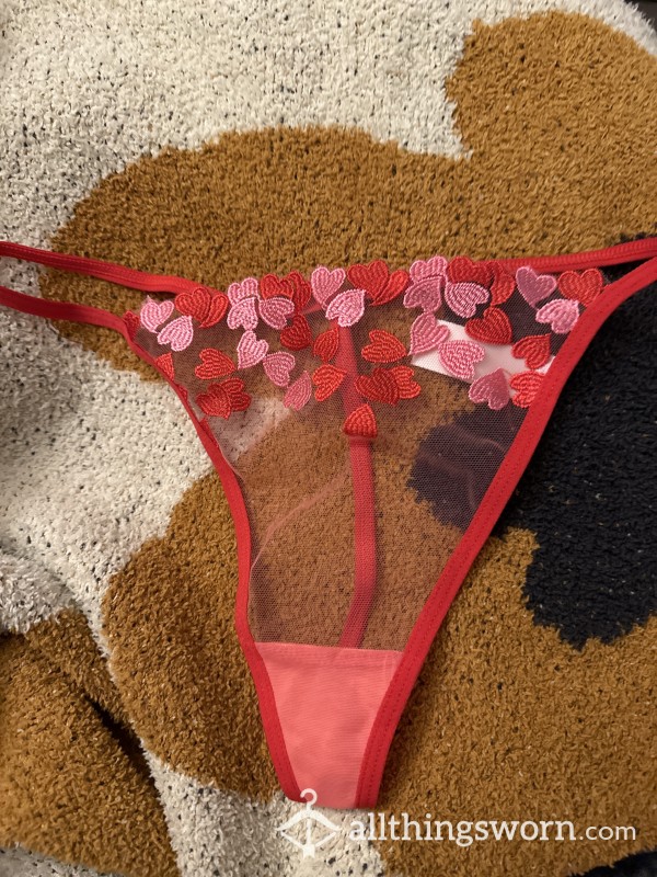 Valentine’s Day Heart Embroidered Thong