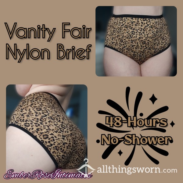 Vanity Fair Leopard Print Nylon Brief