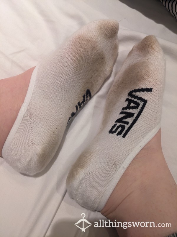 Vans Designer White Trainer Socks (brand New, Worn 24hours)