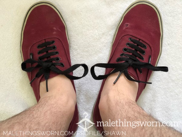 VANS SNEAKERS - AUTHENTIC - PORT ROYALE BURGUNDY - SIZE 8 US - WELL WORN
