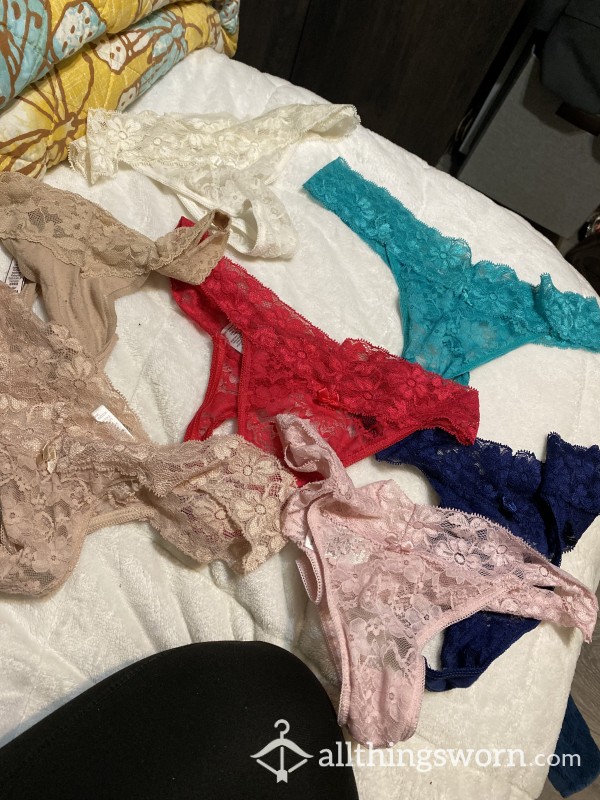 Variety Of Used Lacey Thongs