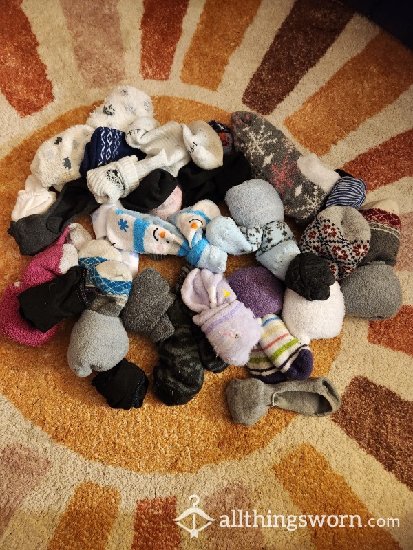 Variety Of Worn Socks