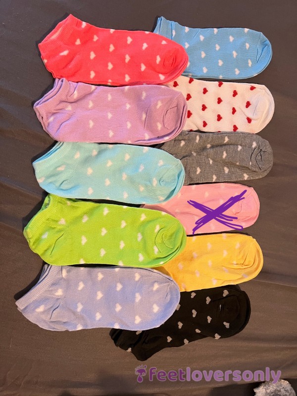 72 Hour Wear - Ankle Socks With Hearts