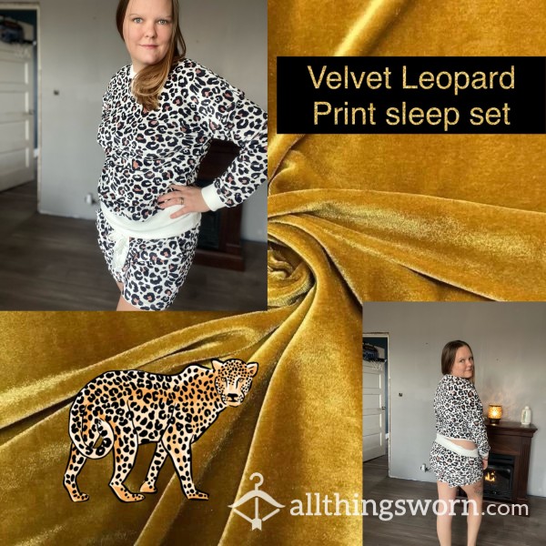 Velvet Leopard Print Sleep Set